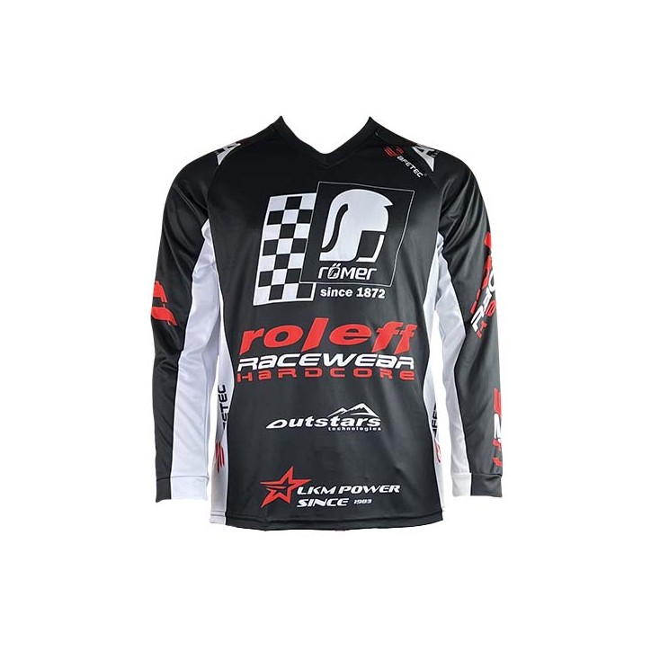 Roleff RO8700 MX Shirt schwarz/weiss Motocross- Shirt Bis zu 50% Rabatt