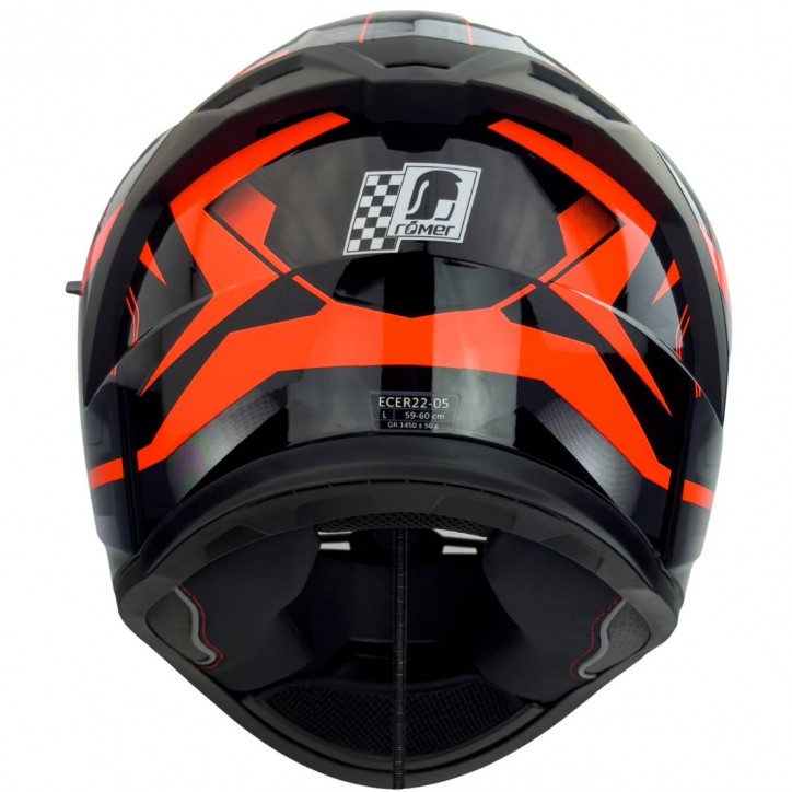 Roleff RO202212 - Integralhelm mit Sonnenvisier, Neonorange glänzend Super Rabatt