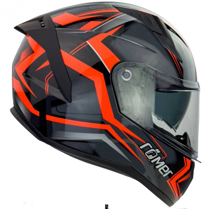 Roleff RO202212 - Integralhelm mit Sonnenvisier, Neonorange glänzend Super Rabatt