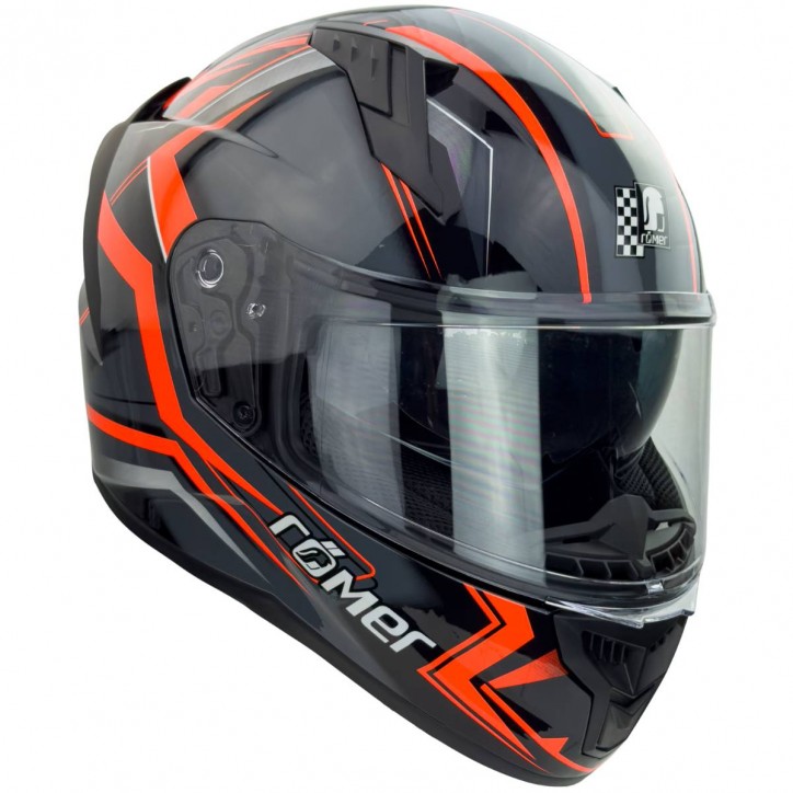 Roleff RO202212 - Integralhelm mit Sonnenvisier, Neonorange glänzend Super Rabatt