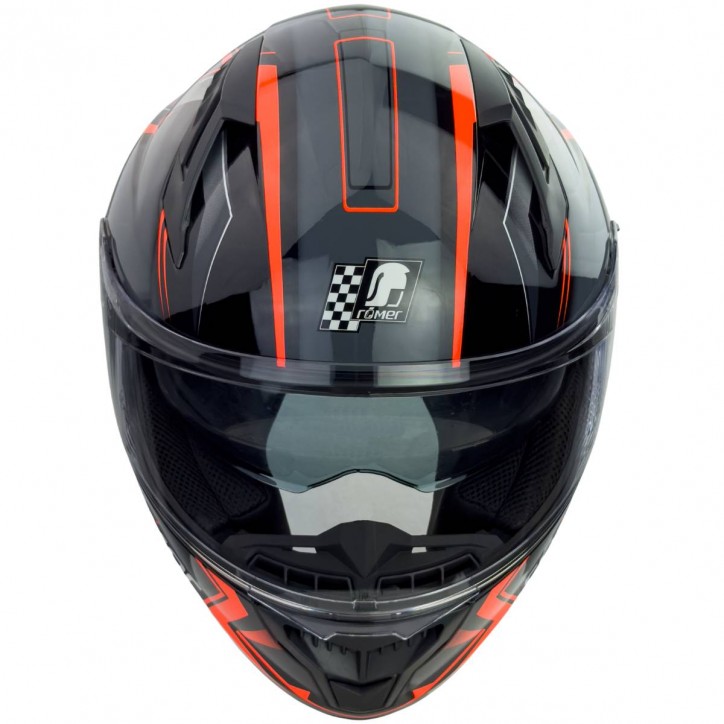 Roleff RO202212 - Integralhelm mit Sonnenvisier, Neonorange glänzend Super Rabatt
