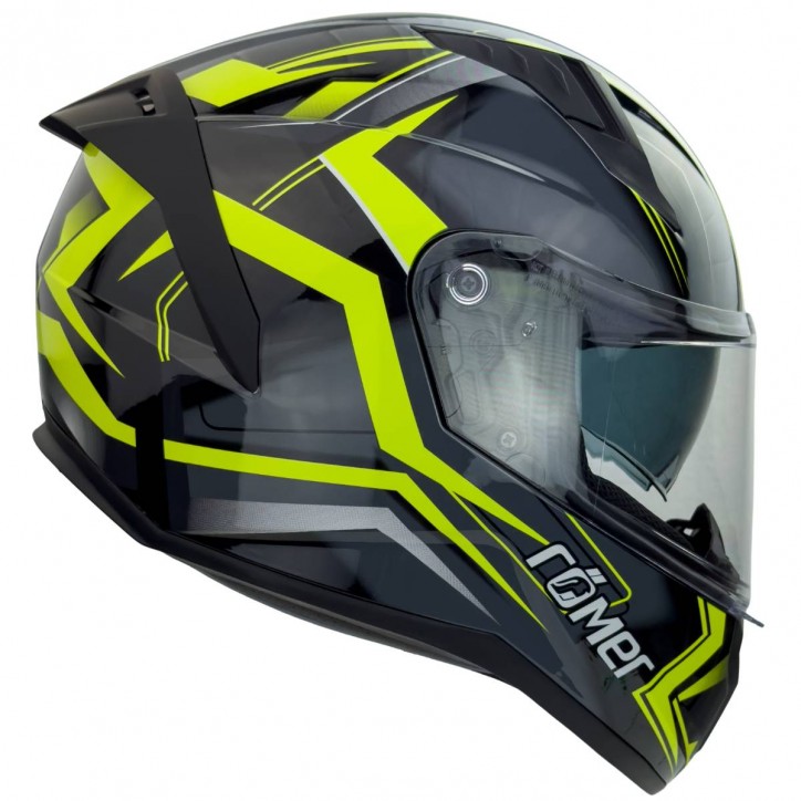 Roleff RO202211 - Integralhelm mit Sonnenvisier, Neongelb glänzend Riesige Rabatte