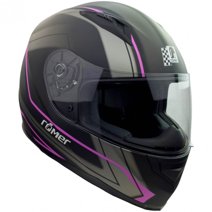 Roleff RO201707 - Integralhelm in Schwarz, Pink zollfrei