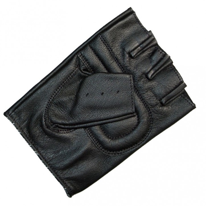 Roleff RO30 - Schwarze, fingerlose Handschuhe aus Leder Black Friday