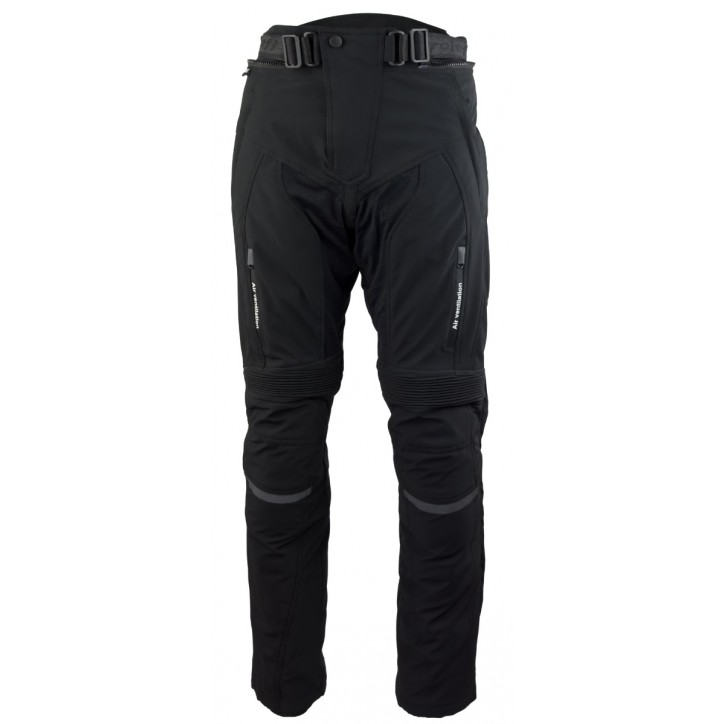 Roleff RO400 - Schwarze Softshell Motorradhose mit Belüftungssystem, Klimamembrane und Thermofutter Jubiläumsangebot