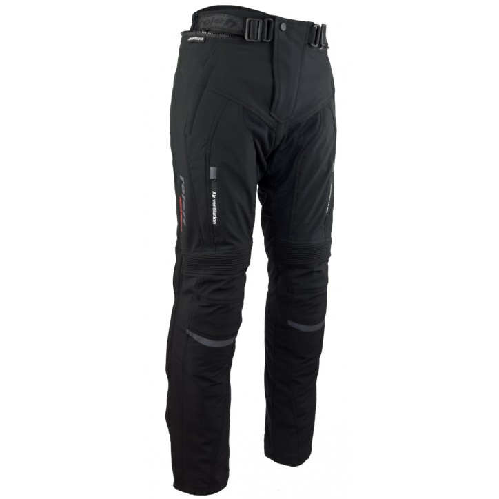 Roleff RO400 - Schwarze Softshell Motorradhose mit Belüftungssystem, Klimamembrane und Thermofutter Jubiläumsangebot