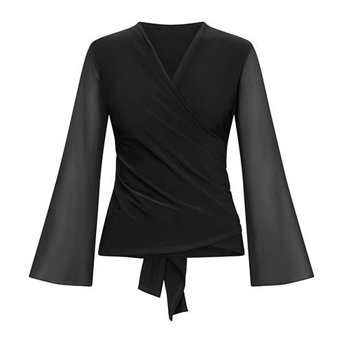 Rumpf SIENA Damen Wickelbluse mit Tüllärmel RU5531