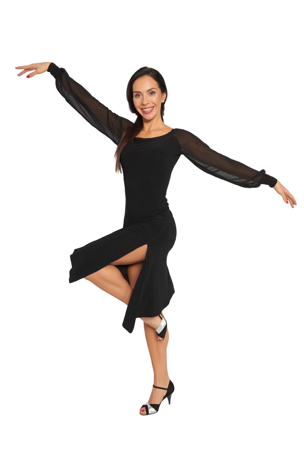 Rumpf Tanzkleid mit Chiffon-Ärmel TOULOUSE RU5512
