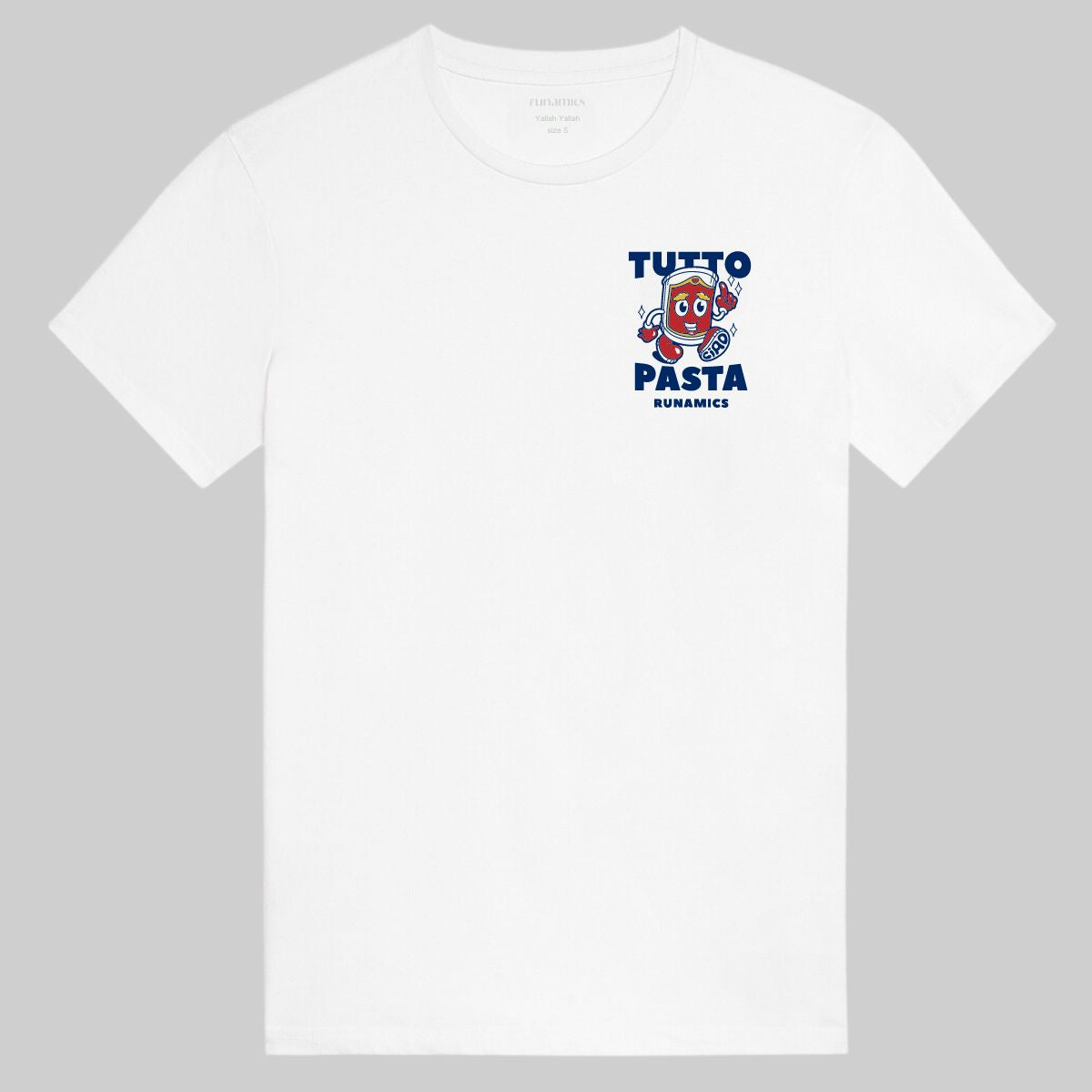 Runamics Tutto Pasta T-Shirt, Biobaumwolle, unisex, weiß Sonderangebote