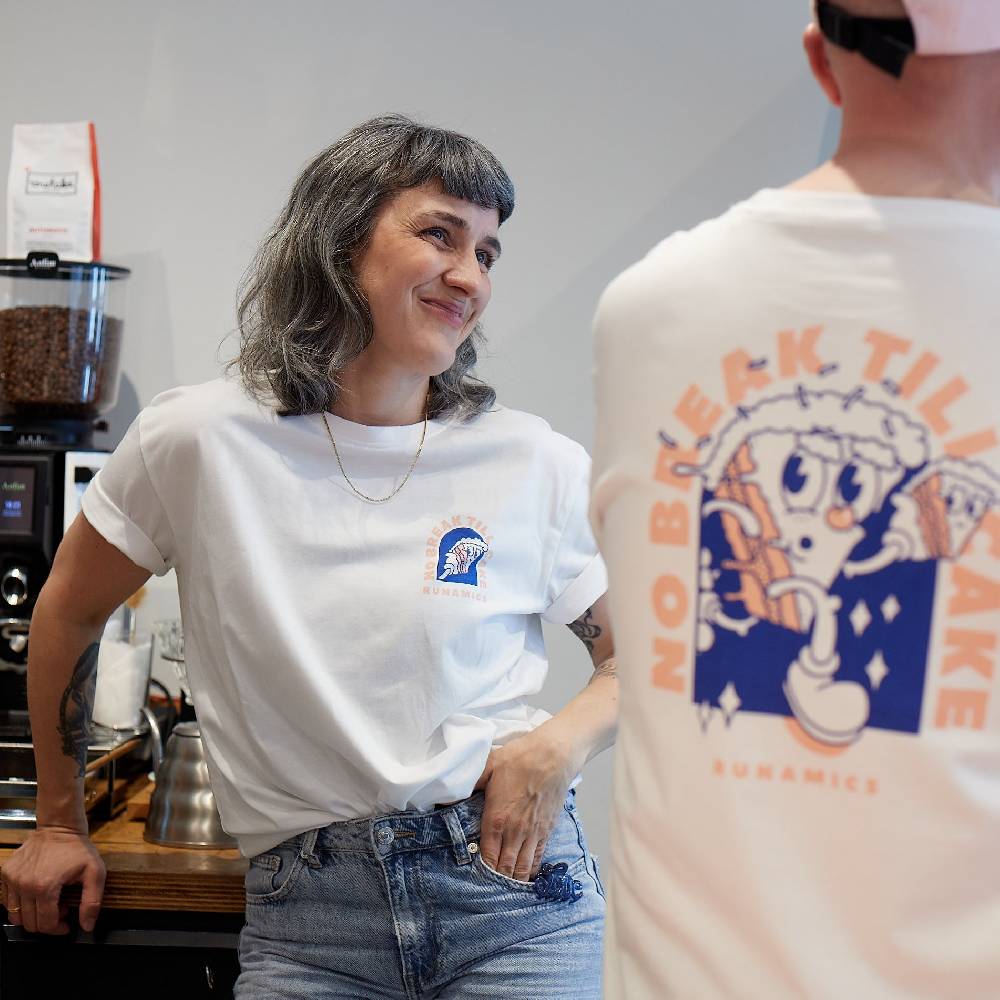 Runamics Cake Break T-Shirt, Biobaumwolle, unisex, weiß Riesige Ersparnisse