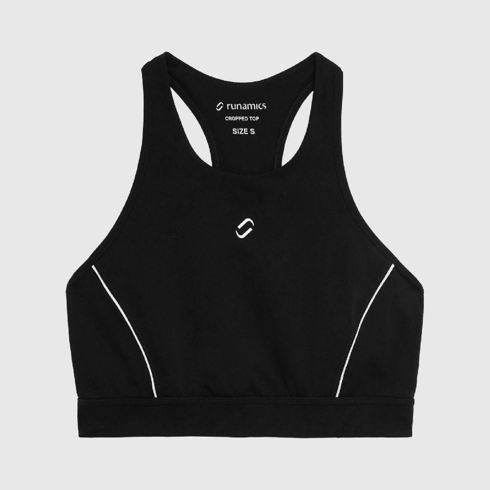 Runamics Crop Top Damen, bauchfrei, schwarz Discount Store für neue Produkte