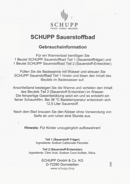 Schupp Sauerstoffbad Riesige Ersparnisse