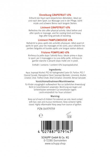 Schupp Einreibung Grapefruit 45% Vatertagsangebot