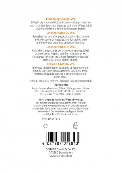 Schupp Einreibung Orange 45% Jubiläumsangebot