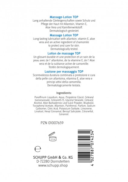 Schupp Massage Lotion Top Top Angebot