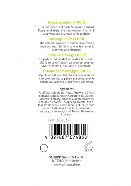 Schupp Massage-Lotion Zitrone Neueste Mode