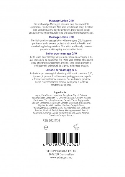 Schupp Massage-Lotion Q10 Fabrikladen