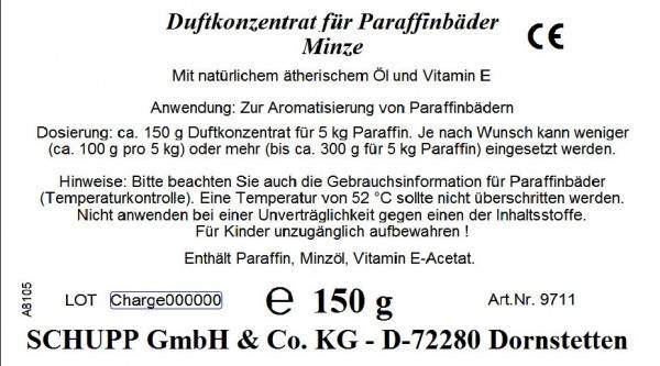 Schupp Duftkonzentrat für Paraffinbäder Minze 150 g Begrenzt auf 3 Tage