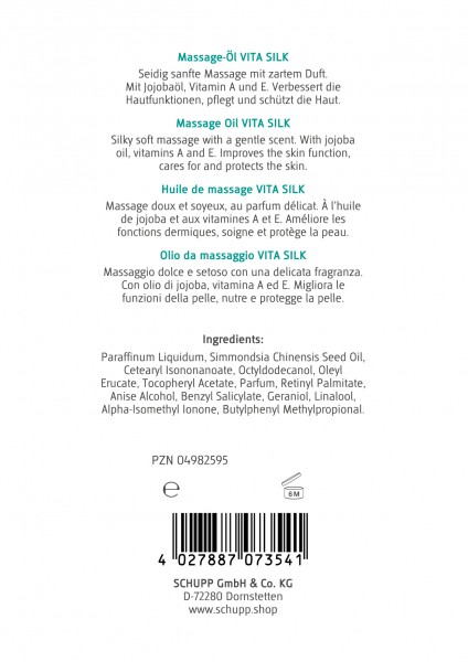 Schupp Massage-Öl Vita Silk Blitzverkäufe