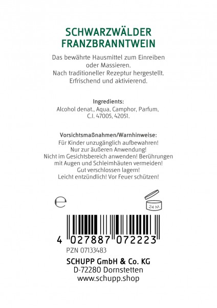 Schupp Schwarzwälder Franzbranntwein Räumungsverkauf