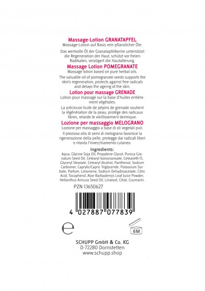 Schupp Massage-Lotion Granatapfel Tiefpreis