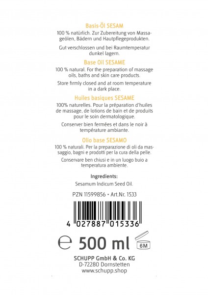 Schupp Basis-Öl Sesam Sonderangebot der Fabrik