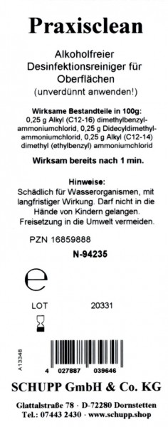 Schupp SCHUPP Praxisclean Begrenzt auf 3 Tage