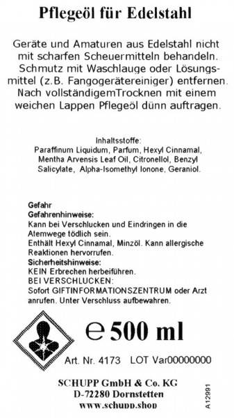 Schupp Pflegeöl für Edelstahl 2025