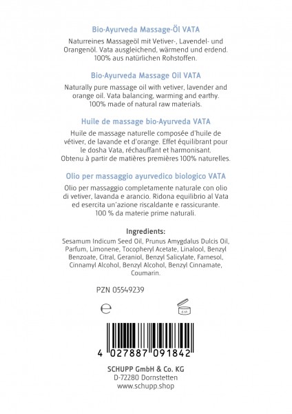Schupp Bio-Ayurveda-Massage-Öl Vata Angebote