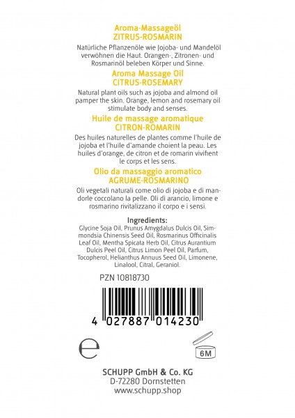 Schupp Aroma-Massage-Öl Zitrus-Rosmarin Bis zu 65% Rabatt