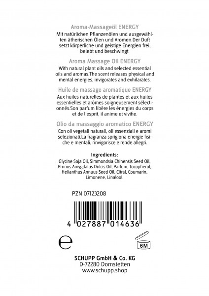 Schupp Aroma-Massage-Öl Energy Nur für heute