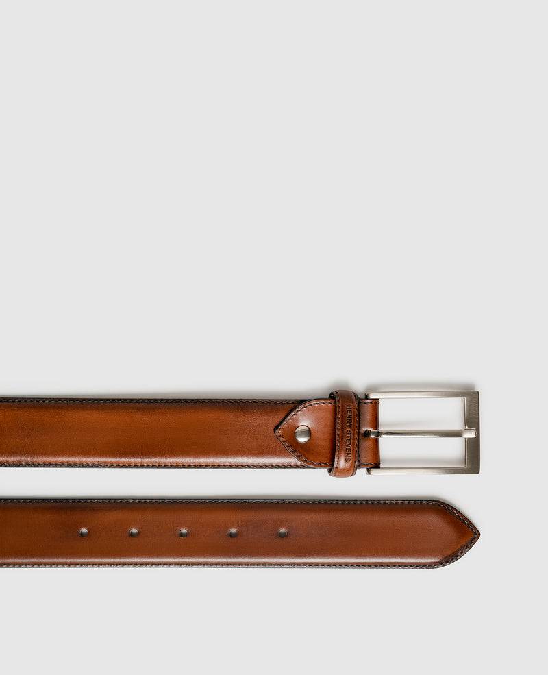 Shoepassion Edler Herrengürtel aus Leder mit Handfinish Henry Stevens Shoepassion Online