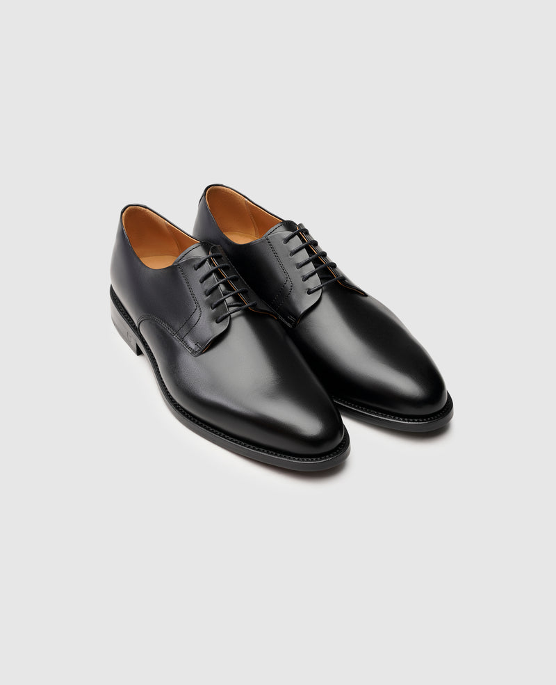 Shoepassion Rahmengenähter Plain Derby Herrenschuh aus Leder Henry Stevens Shoepassion Schlussverkauf