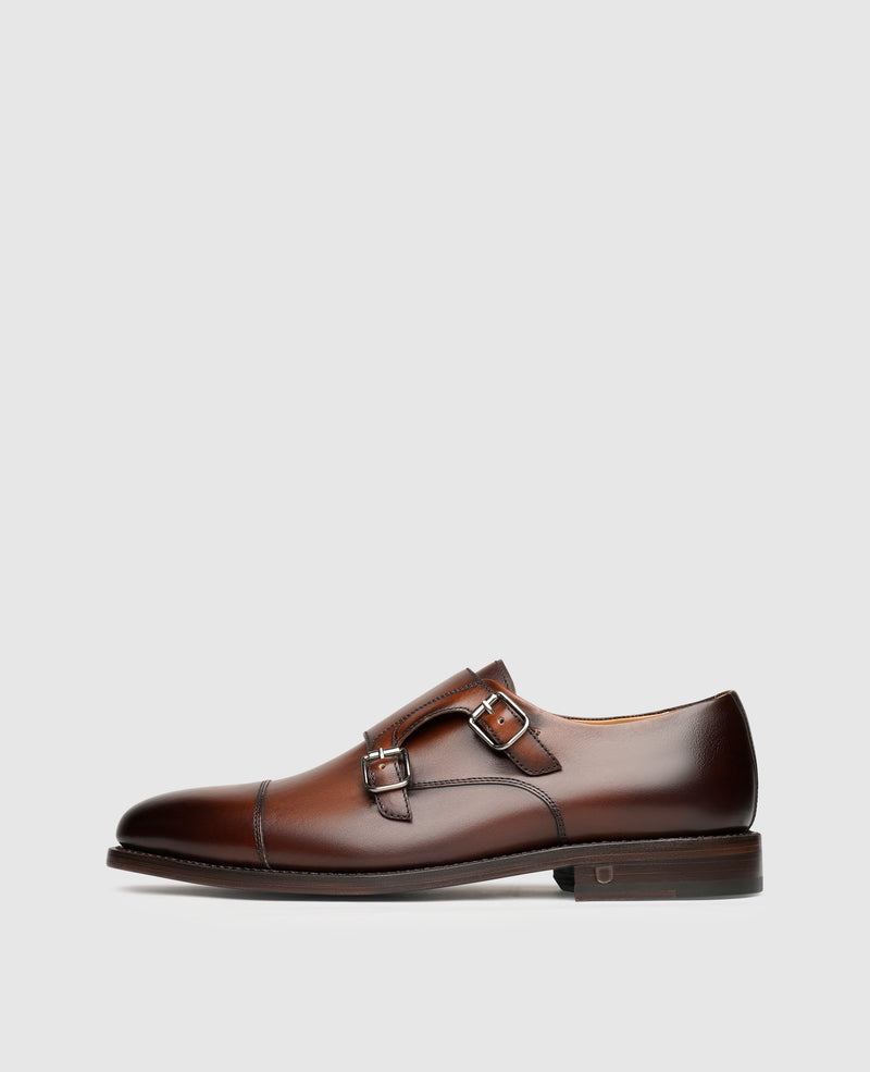 Shoepassion Rahmengenähter Herren Doppel-Monkstrap mit Patina Henry Stevens Shoepassion
