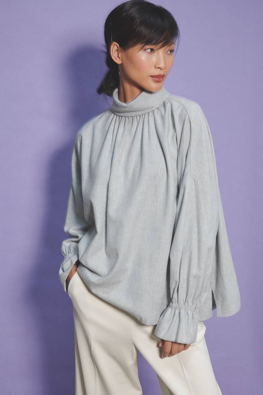 Spoon Golf Gathered Flannel Blouse