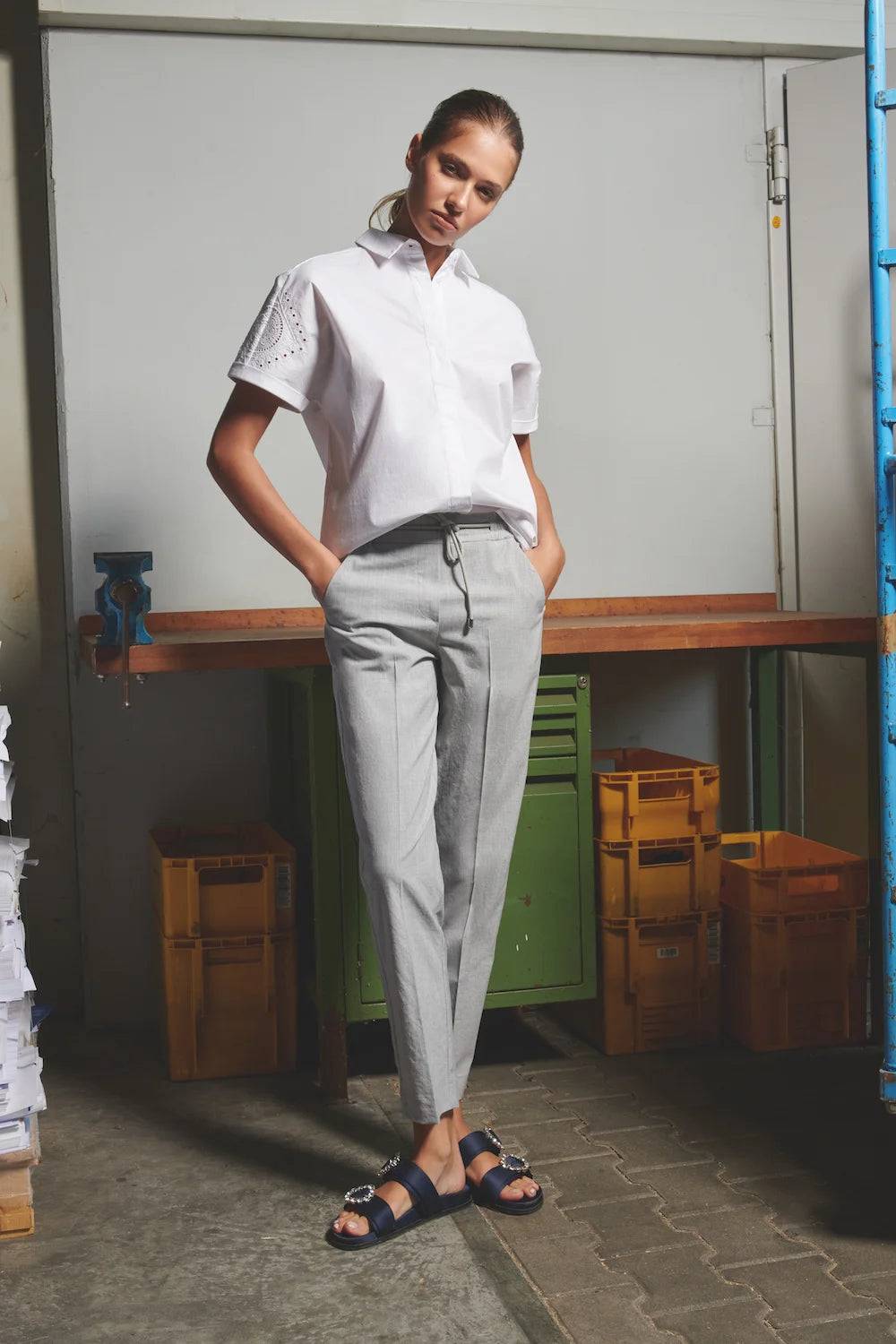 Spoon Golf Broderie Cotton Blouse