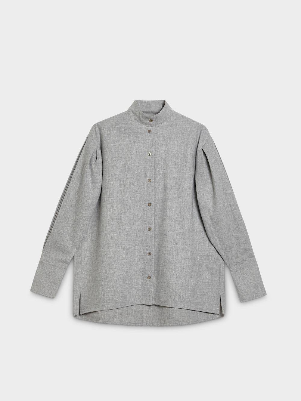 Spoon Golf Sleeve Pleats Flannel Blouse
