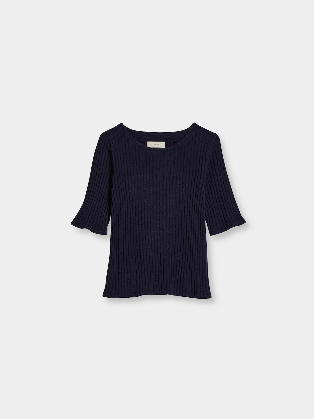Spoon Golf Rib Short Sleeve Wool- Cashmere Sweater