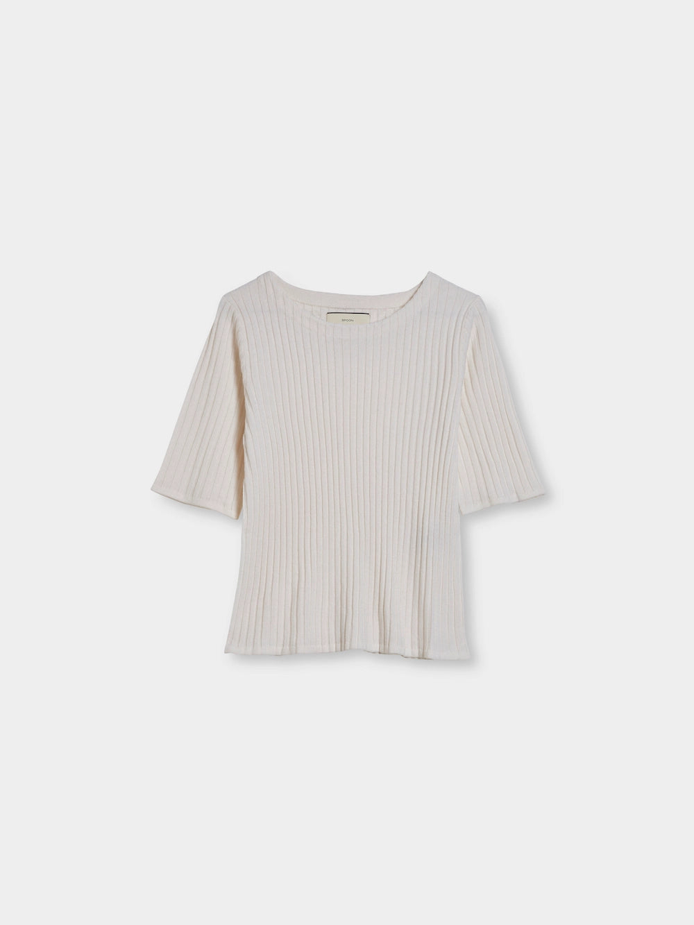 Spoon Golf Rib Short Sleeve Wool- Cashmere Sweater