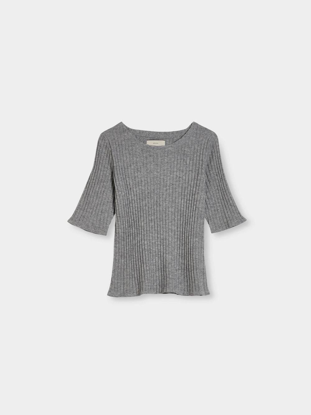Spoon Golf Rib Short Sleeve Wool- Cashmere Sweater