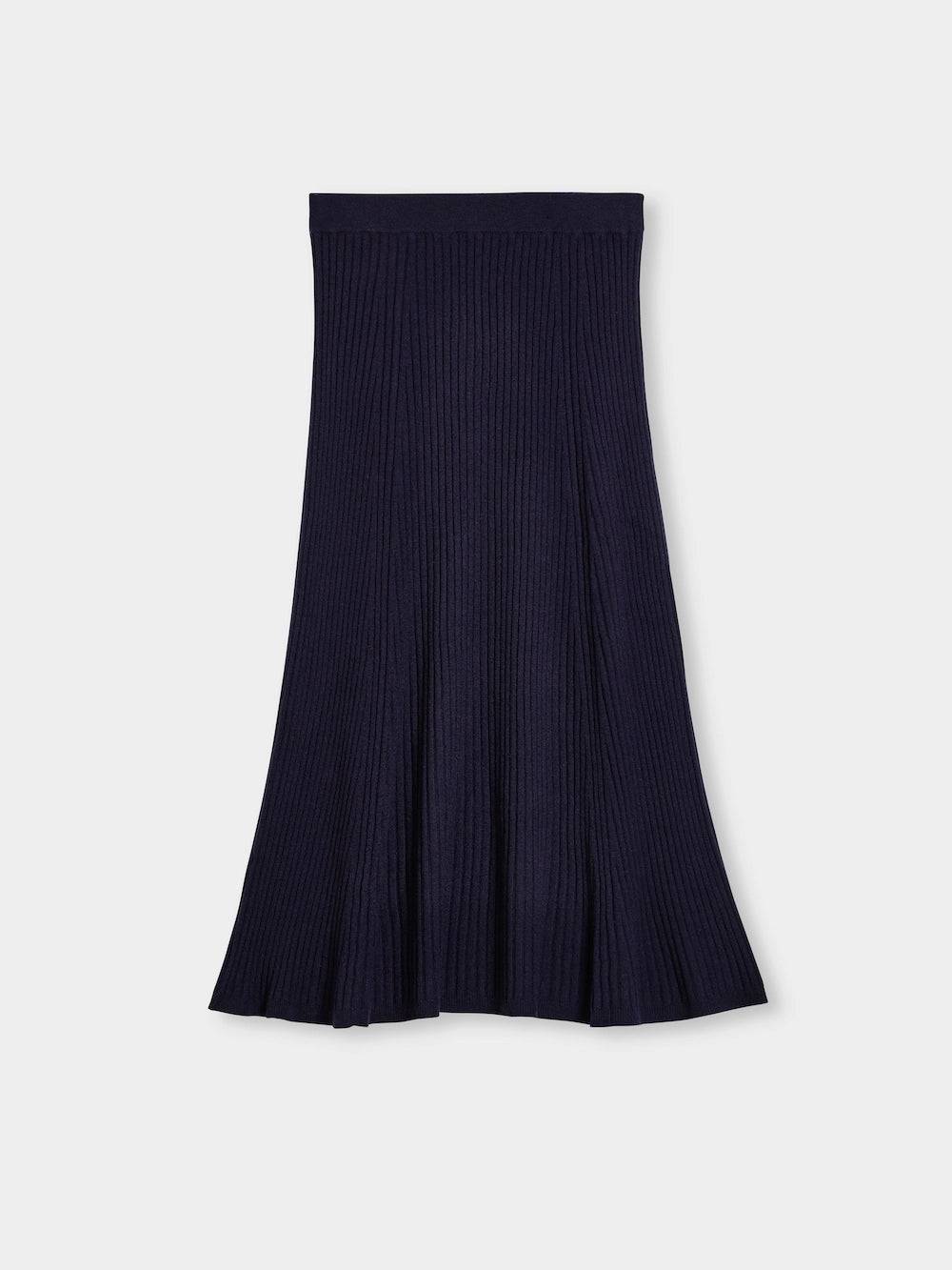Spoon Golf Long Wool- Cashmere Rib Skirt