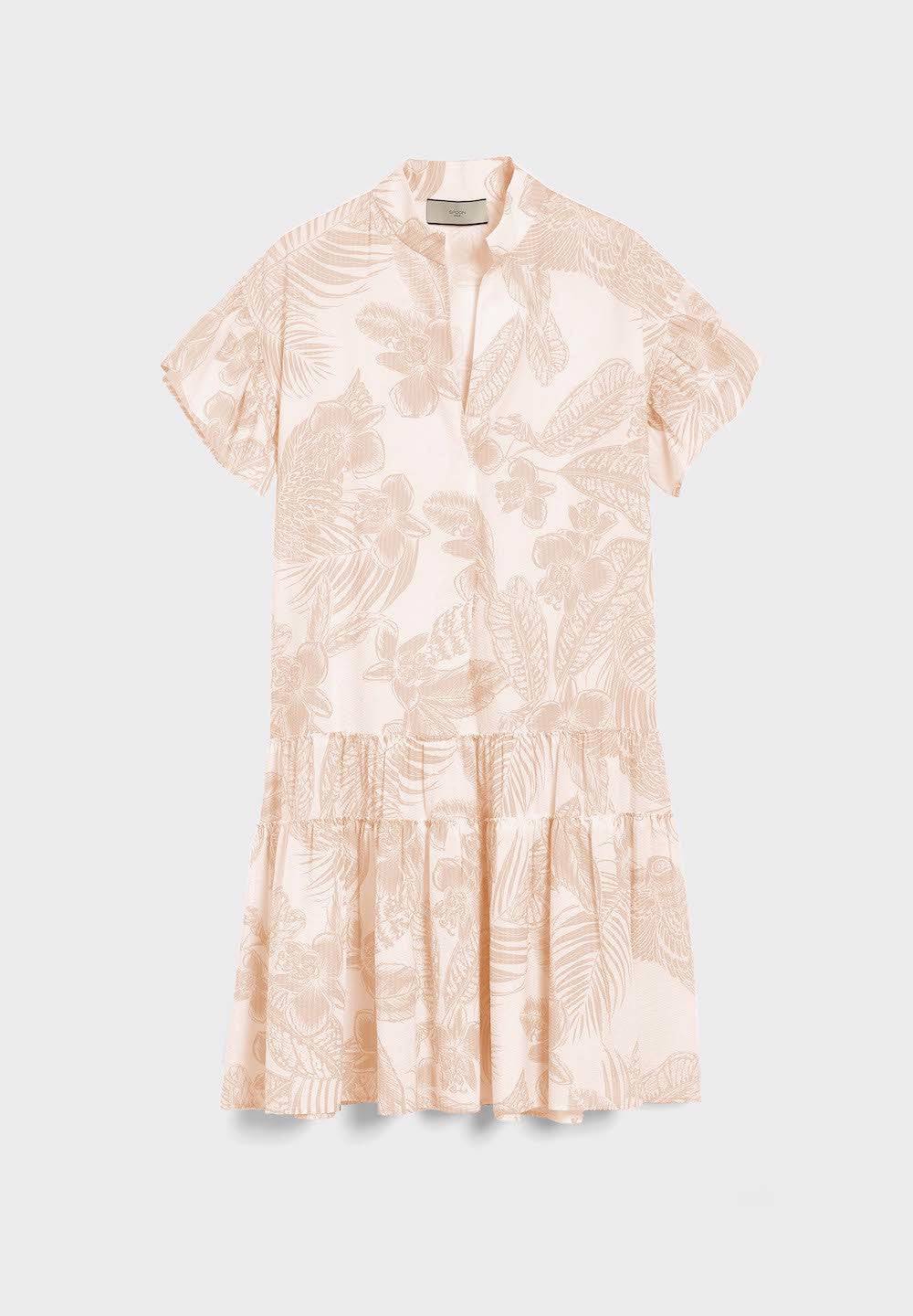 Spoon Golf Printed Cotton Flared Hem Dress with V-Neck