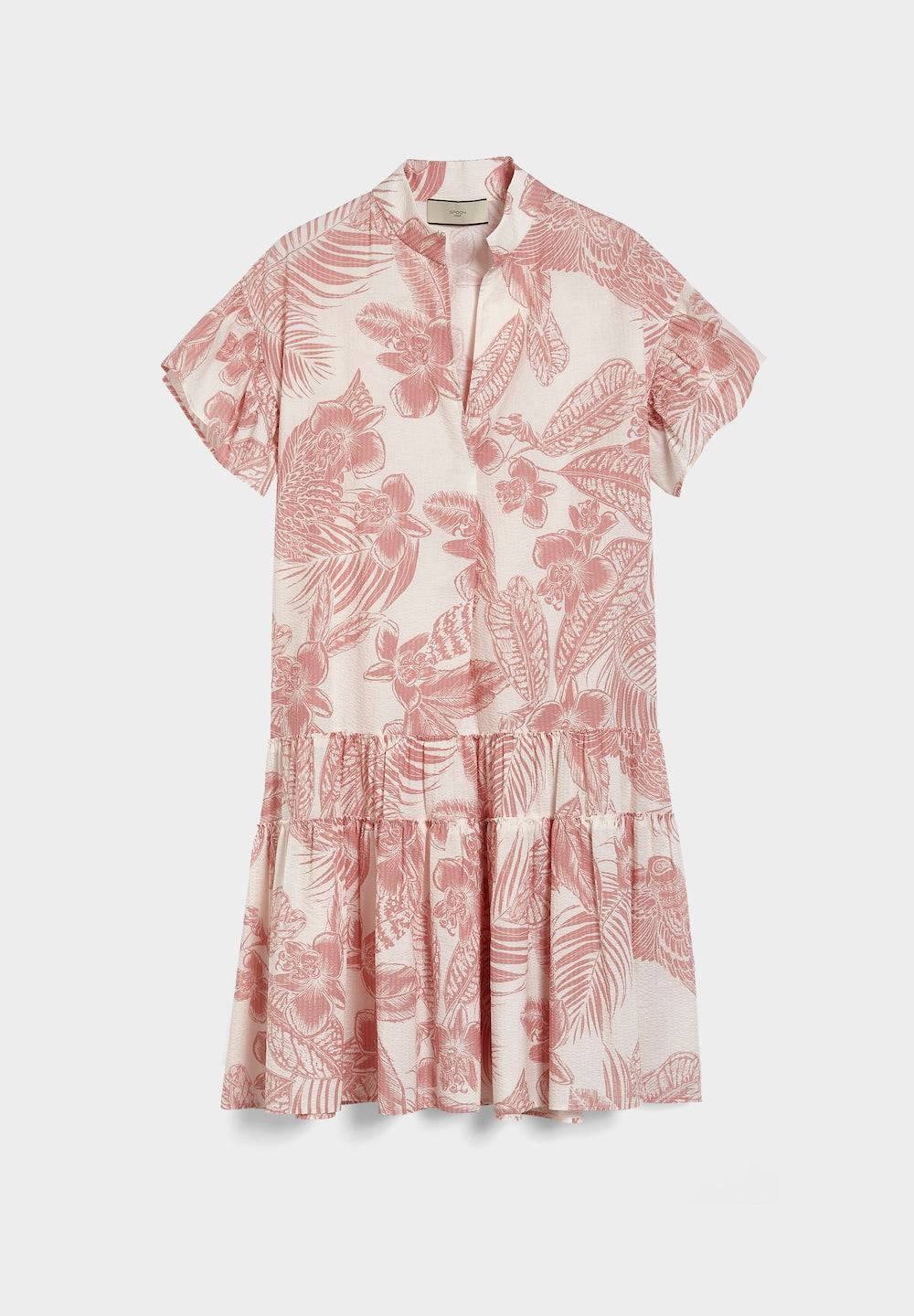 Spoon Golf Printed Cotton Flared Hem Dress with V-Neck