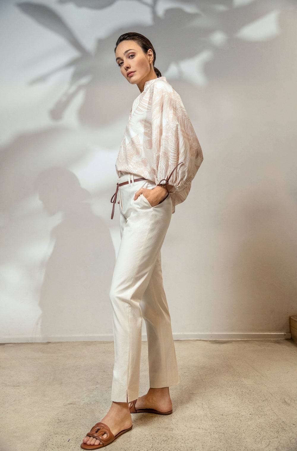Spoon Golf Printed Blouse with Strings