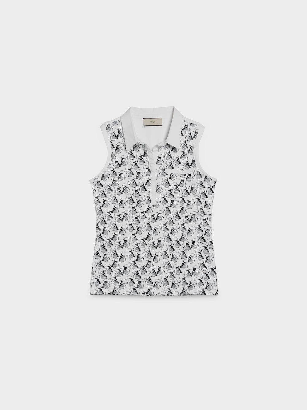 Spoon Golf Girl Print Triangle Polo Top