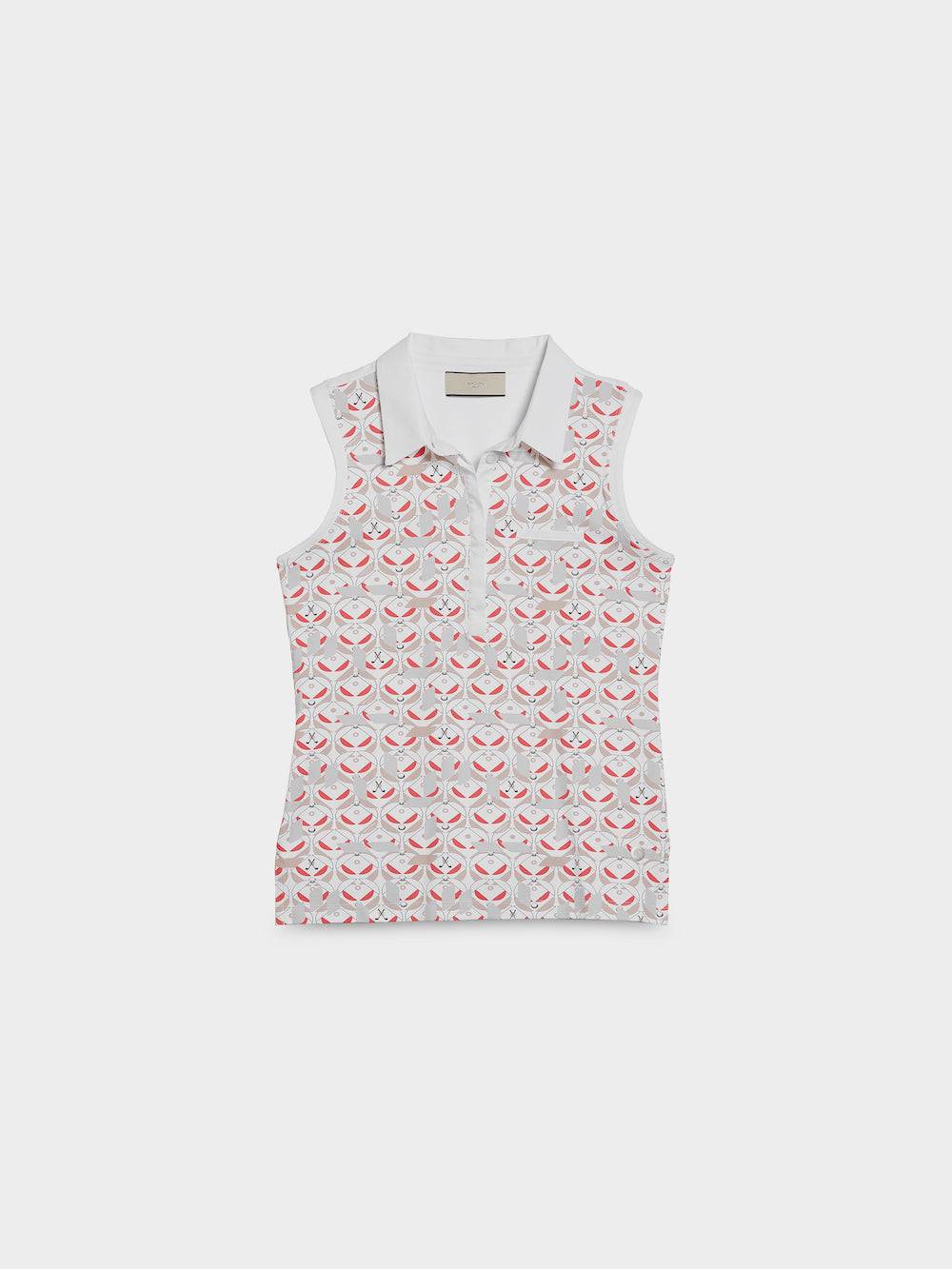 Spoon Golf Geo Print Triangle Polo Top