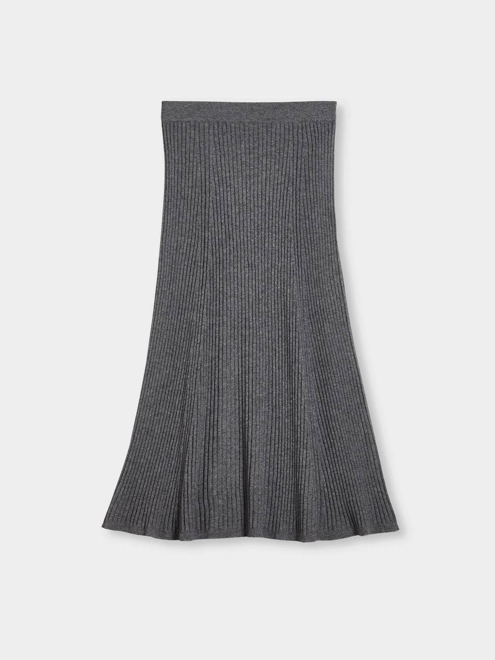 Spoon Golf Long Wool- Cashmere Rib Skirt