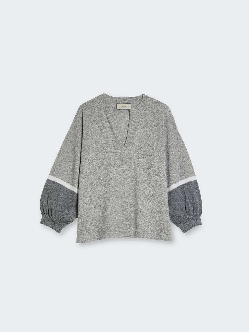 Spoon Golf Contrast Sleeves Wool- Cashmere Sweater