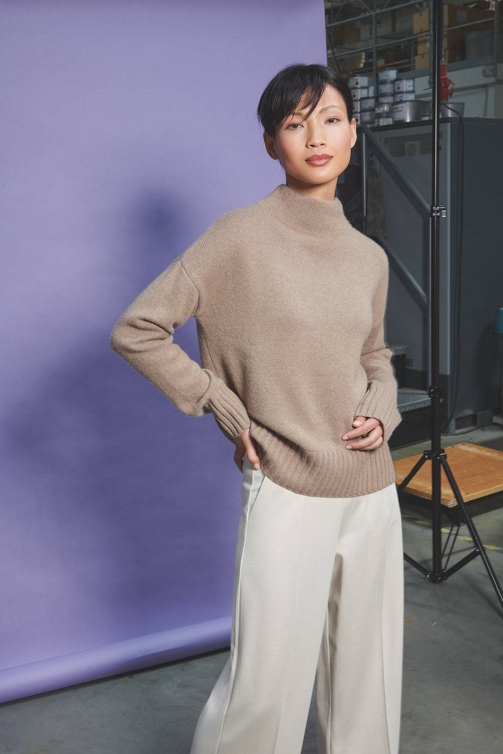 Spoon Golf Tubular High Neck Cashmere Sweater