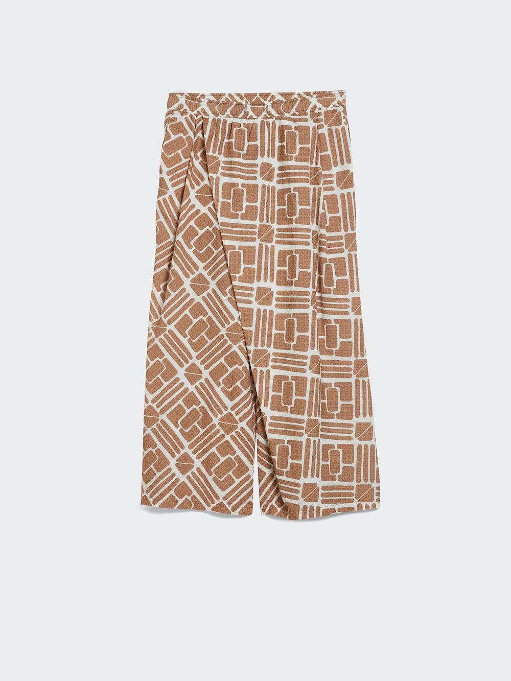 Spoon Golf Asymmetrical Geo Print Pants with Elastic Waistband